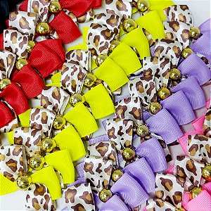 Laço X Duplo Estampado Onça Mod.2 - 10 unidades