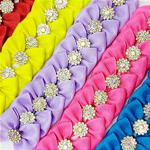 Laço Borboleta Pedraria Joia Redonda Mod.2 - 10 unidades