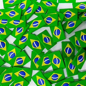Laço Penteado Emborrachado Bandeira Copa Brasil - 10 unidades