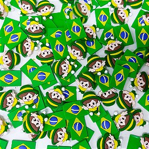 Laço Penteado Emborrachado Copa Brasil Mod.1 - 10 unidades