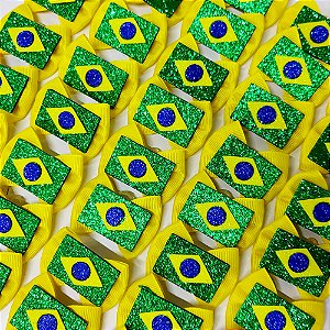 Laço Borboleta Bandeira EVA Copa Brasil - 10 unidades
