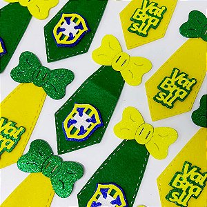 Gravata Social Feltro EVA Copa Brasil - 10 unidades