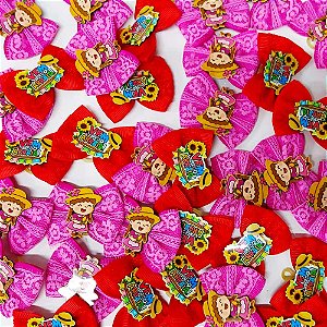 Laço Borboleta Duplo Renda PF de Festa Junina Mod.3 - 10 unidades