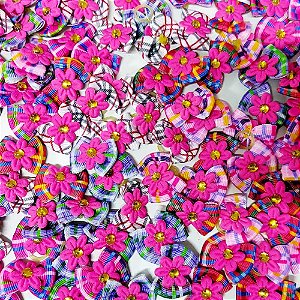 Laço Borboleta Estampado Florzinha Festa Junina - 10 unidades