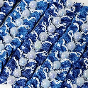 Laço Borboleta Jeans Pérola - 10 unidades