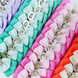 Laço Maxi Borboleta Duplo Estampado Coração - 10 unidades
