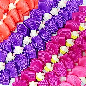 Laço X Cupcake Resina - 10 unidades