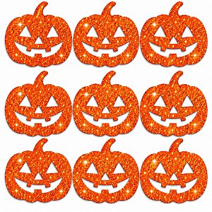Adesivos EVA Glitter Abóbora Halloween - 20 unidades