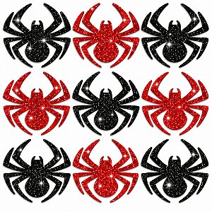 Adesivos EVA Glitter Aranha Halloween - 20 unidades