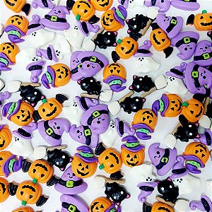 Laço Penteado Resina Halloween - 10 unidades