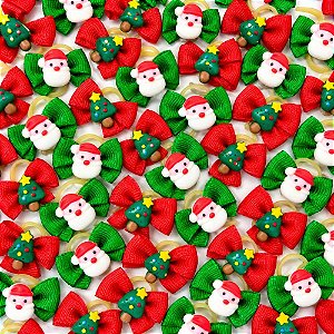 Laço Micro Borboleta Resina Natal - 20 unidades