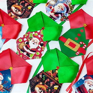 Colarinho Fechado Social Tecido Estampado Natal - 10 unidades