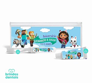 Kit Higiene Bucal Infantil com Estojo Ziplock Brinde - Personalizado