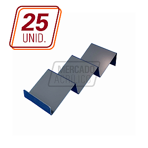 Expositor para bandejas de frios com 3 posições na cor preto (kit com 25 unidades)
