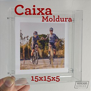 Caixa Moldura em Acrílico Transparente 15x15x5