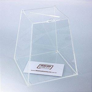 Urna em acrílico modelo piramidal para mesa tamanho pequeno (20 cm de altura)