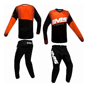 Kit Conjunto Roupa Motocross Trilha Calça Camisa Ims Laranja