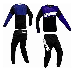 Kit Conjunto Roupa Motocross Trilha Calça Camisa Ims Mx Azul