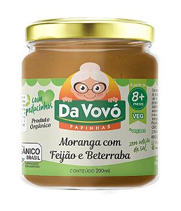 Papinha Vegana de BEBÊ 8+ Creme de Moranga com Feijão e Beterraba