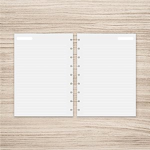 Refil Pautado com linhas brancas para caderno de discos