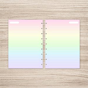 Refil Pautado Rainbow para caderno de discos