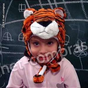 Touca Bicho Pelúcia Tigre para Crianças até 9 anos