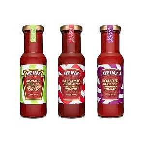 Kit Ketchup Heinz Alho Assado Ervas FInas Vinagre Balsâmico