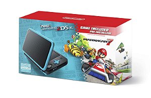 New Nintendo 2DS XL - Preto/Turquesa + Jogo Mario Kart 7