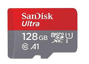 Cartão de Memória 128GB SanDisk Ultra - UHS I - Classe 10 - 100% ORIGINAL