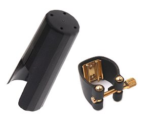 Abraçadeira Com Ressonador E Tampa Para Sax Tenor