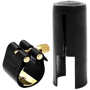 Abraçadeira Free Sax Couro Sintético c/ Ressonador Clarinete