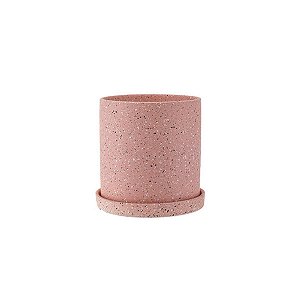 Vaso Para Plantas De Cerâmica Granilite Rosa  12 Cm