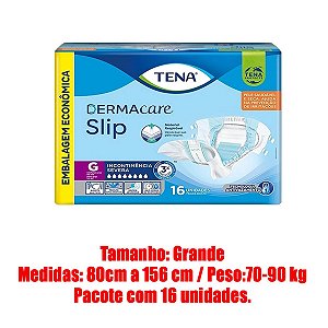 Fralda Geriátrica Dermacare Slip Tam. G pct C/ 16 unidades - Tena