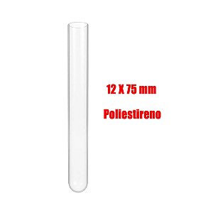 Tubo de Ensaio Cristal 12x75 Poliestireno- Cralplast