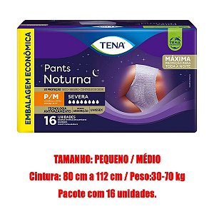 Roupa Intima Pants Noturna P/M PCT C/ 16 und - Tena