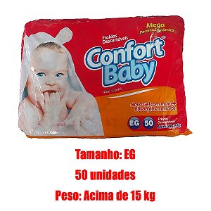 Fralda Infantil Confort Baby Pacotão EG 50 unidades - Confort