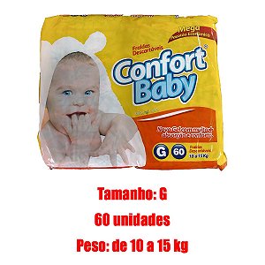 Fralda Infantil Confort Baby Pacotão G 60 unidades - Confort