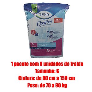 Fralda Confort Adulto G pct C/ 8 unidades - Tena