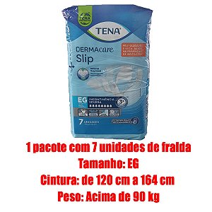 Fralda Geriátrica Dermacare Slip Tam. EG pct C/ 7 unidades - Tena