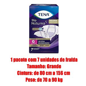 Fralda Geriatrica/Adulto Slip Noturna Tam. G pct C/ 07 und - Tena