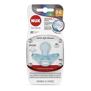 Chupeta Sensitive Soft 100% Silicone Boy S1 (0 a 6 meses) – NUK