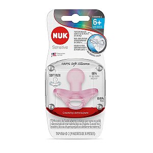 Chupeta Sensitive Soft 100% Silicone Girl S2 (Acima de 6 meses) – NUK