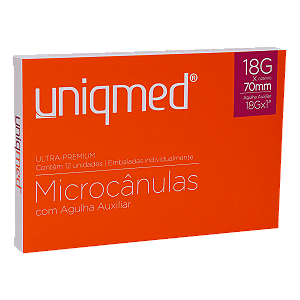 MICROCANULA 18G - 1,25MM X 70MM C/ AGULHA AUXILIAR 18G X 1 CX C/12 REF 5304