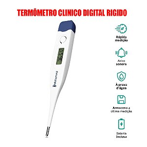 Termômetro Clinico Digital Branco Rigido Dellamed (32 A 42,9º C.) Modelo 12385