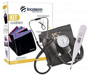 Kit Acadêmico KA100 Preto Esteto + Tensiômetro + Termômetro + Bolsa - Incoterm