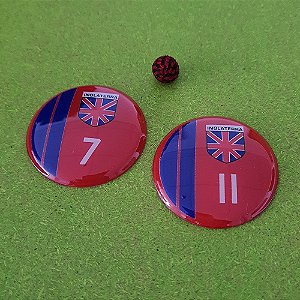 INGLATERRA (REINO UNIDO) - Fundo Vermelho - 2 Faixas Azuis - FLEX