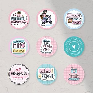 Adesivos para embalagem 4cm redondo (100 unid)