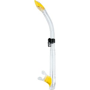 Respirador Snorkel de Mergulho Cressi Tao - Transparente/Amarelo