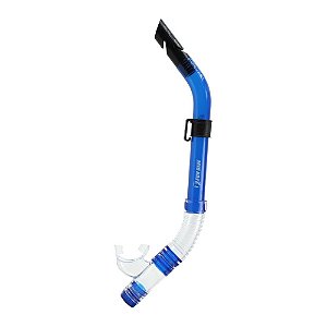 Snorkel Tubo Respirador Com Válvula E Quebra Onda - Fun Dive - SK-09 - Transparente/Azul