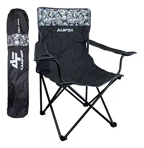 Cadeira De Pesca Camping Dobrável Suporta Até 150kg Albatroz